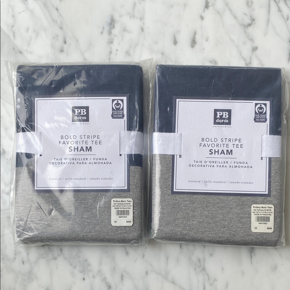 Pottery Barn Teen • PB Dorm • Shams • Bold Stripe • NWT